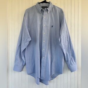 Polo Ralph Lauren Light Blue 100% Cotton Yarmouth Oxford Dress Shirt Sz 16.5-34